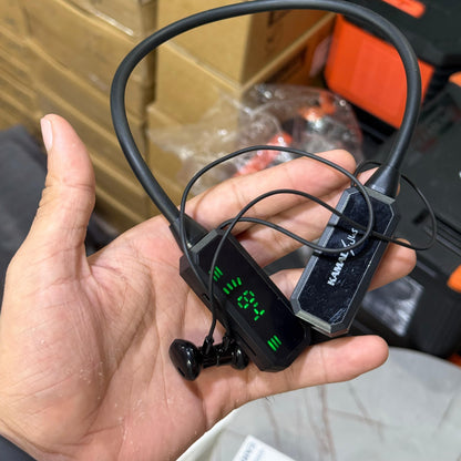 KNB 01 Dubai Imported Hi-Fi Wireless Sports Neckband – 30H Battery, Voice Changer, HD Sound – Compatible with Android/iOS (Black)