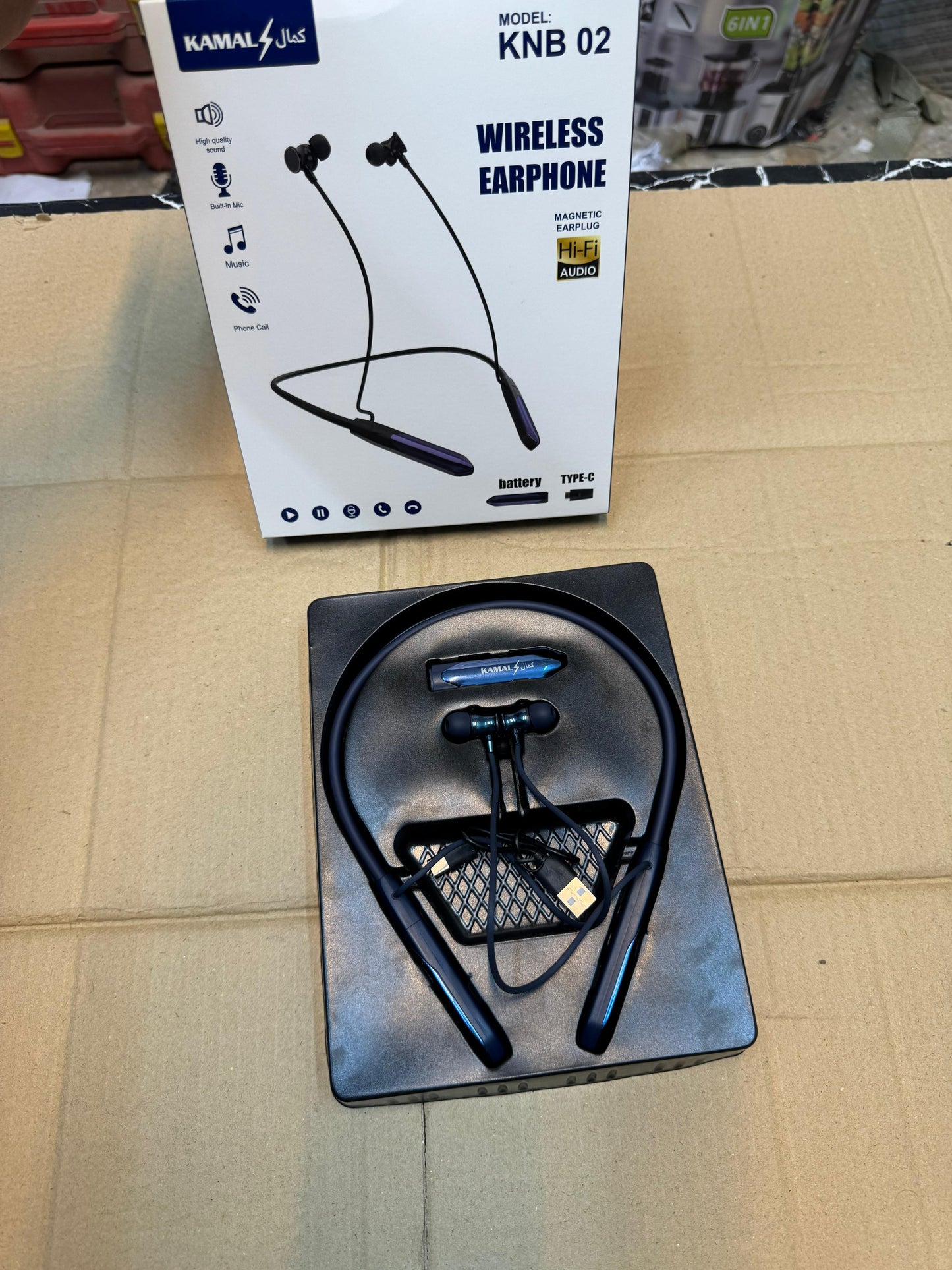 KAMAL KNB 02 Wireless Sports Neckband EARPHONE Extra Battery Compatible with Android/iOS