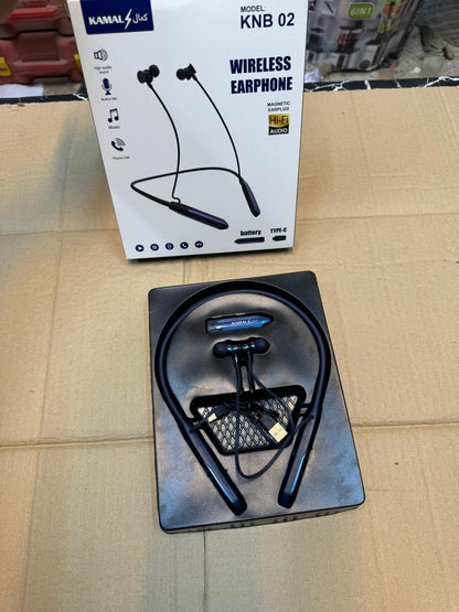 KAMAL KNB 02 Wireless Sports Neckband EARPHONE Extra Battery Compatible with Android/iOS