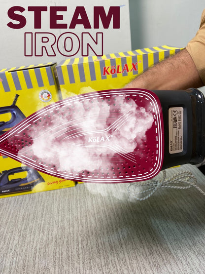 Kolax Steam Iron – German Lot Import with Non-Stick Soleplate