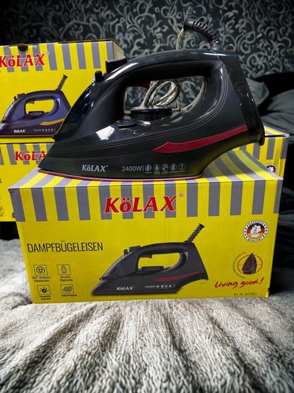 Kolax Steam Iron – German Lot Import with Non-Stick Soleplate