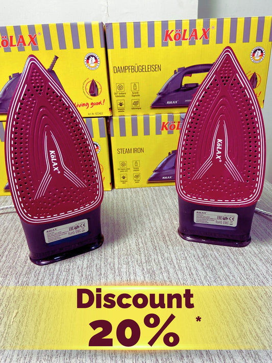 Kolax Steam Iron – German Lot Import with Non-Stick Soleplate