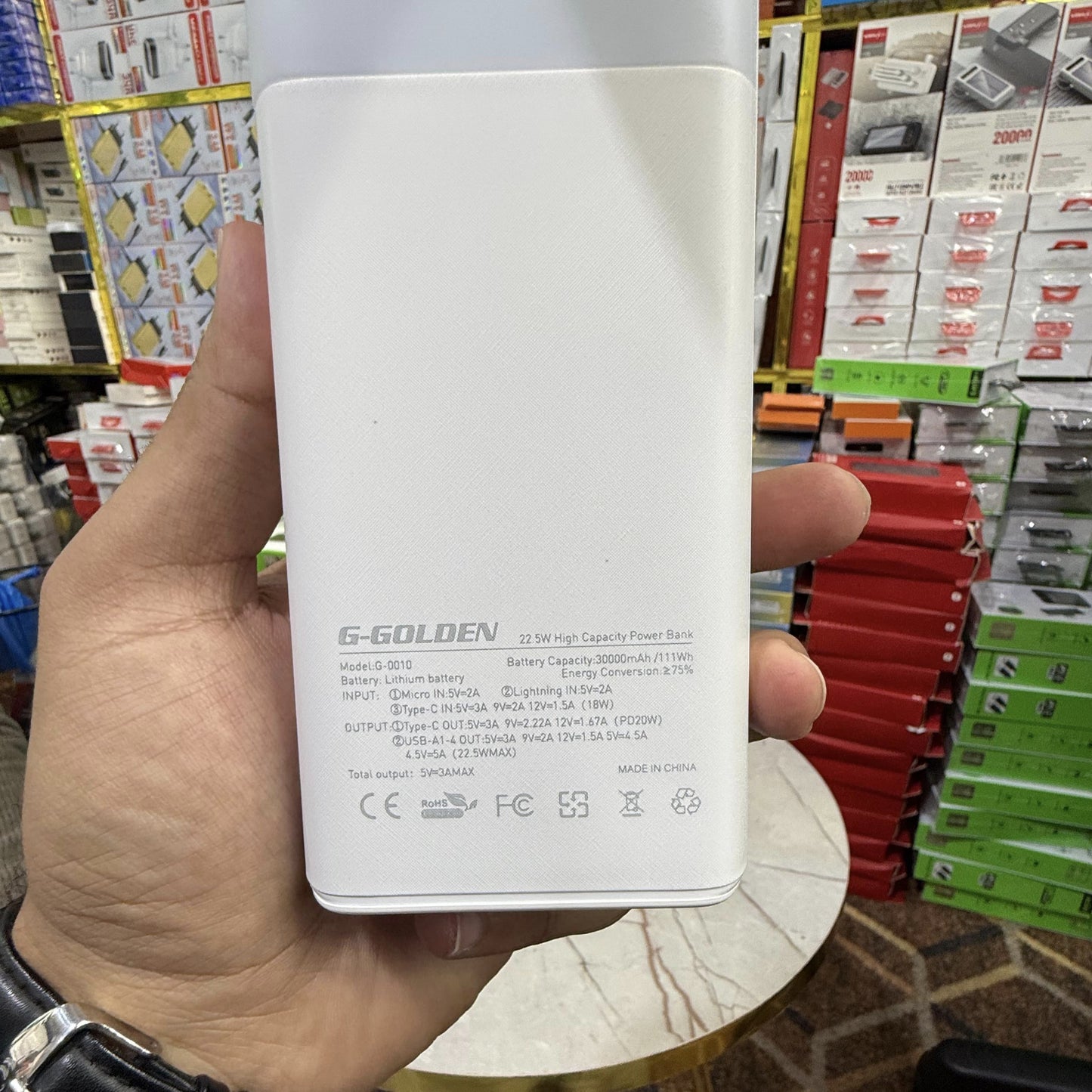 Elite 30,000mAh Waterproof Power Bank – 22.5W Ultra Fast Charge | Built-in Cables, Dual USB, Smart LCD & Tactical Flashlight