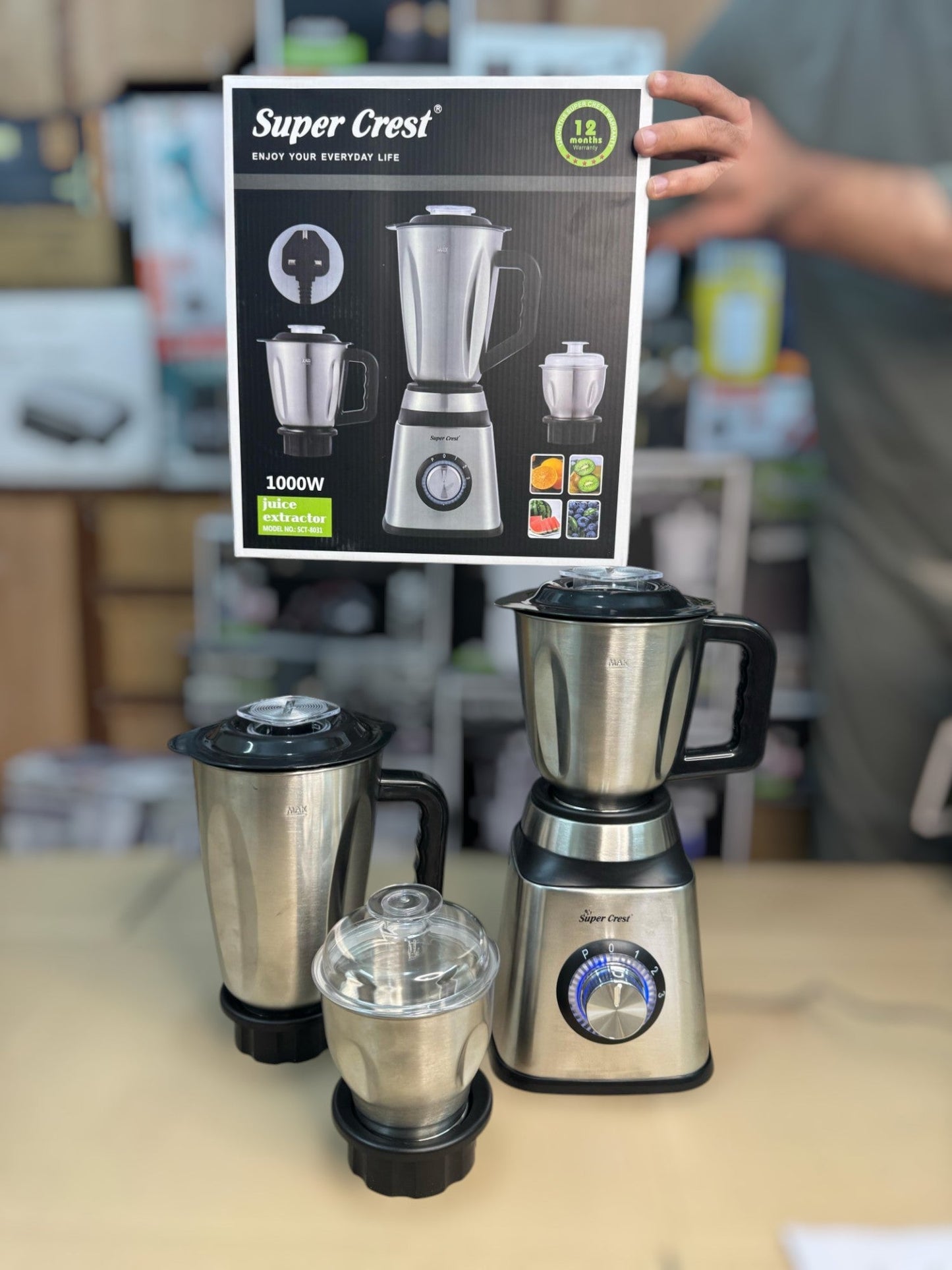 Germany super crest 3 in 1 stainless steel blender