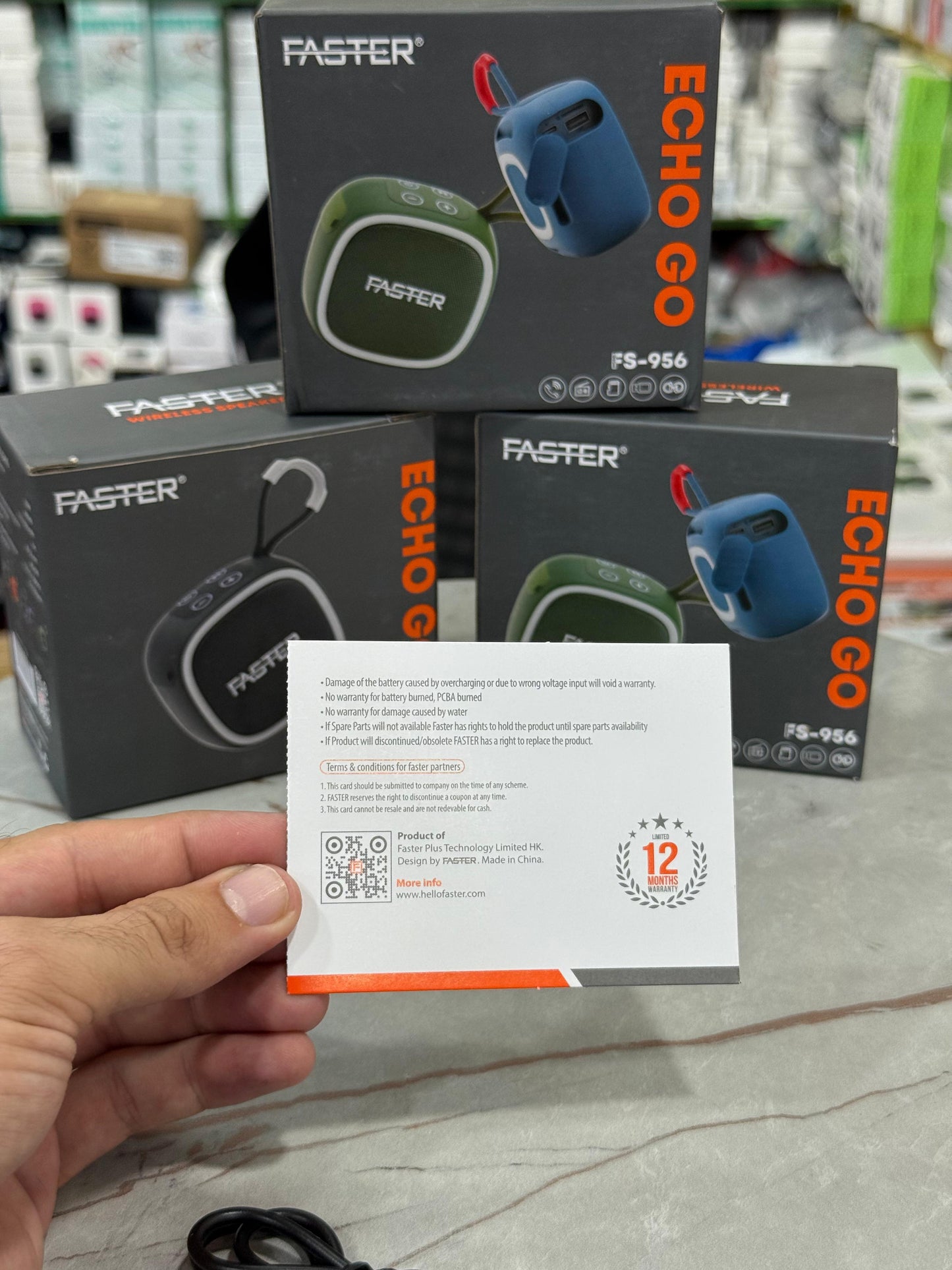 Faster Echo Go FS-956 – Portable Bluetooth Speaker with HD Sound & 10M Range