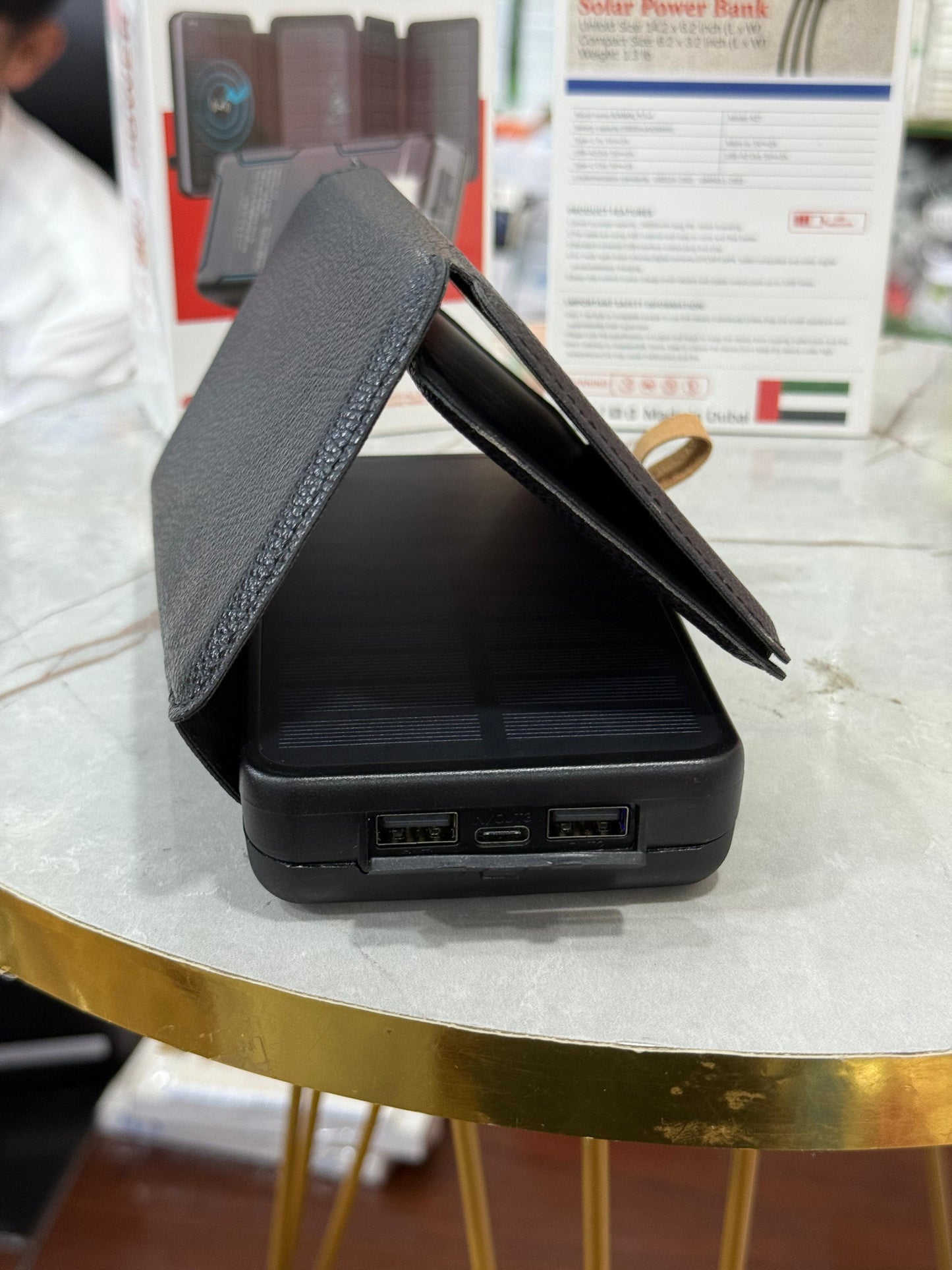 K27 Solar Wireless Power Bank – 26800mAh, Foldable Panel, LED Flashlight, Triple Output, Outdoor-Ready