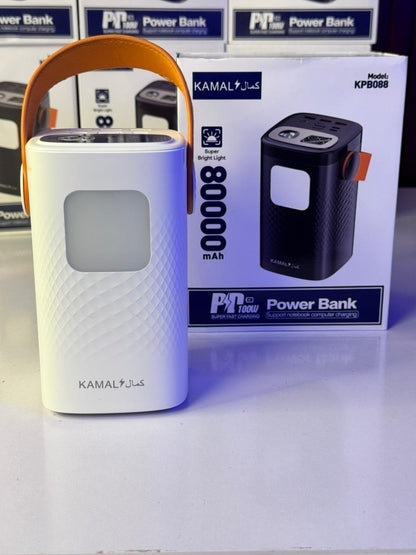 Made in Dubai 80000mAh PD 100W Power Bank – Ultra-Bright LED | 3-Device Fast Charging | FREE C-C Anti-Cut Cable
