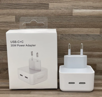 USA Lot Imported 100% Original Apple 35W Dual PD Fast Charger with Free 2 Cables