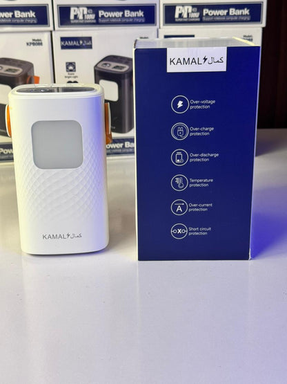 Made in Dubai 80000mAh PD 100W Power Bank – Ultra-Bright LED | 3-Device Fast Charging | FREE C-C Anti-Cut Cable