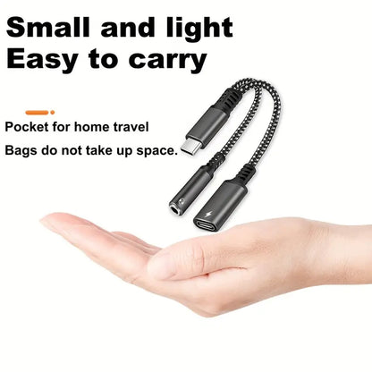 2-in-1 USB-C to 3.5mm AUX Audio & 30W PD Fast Charging Adapter | Type-C Headphone & Charger Dongle