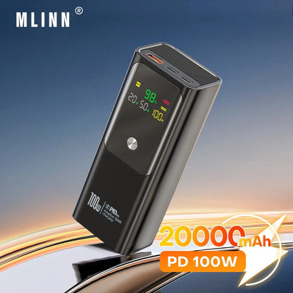 PD 100W Power Bank 20000mAh External Battery Large Capacity Fast Charging Portable Charger Powerbank
