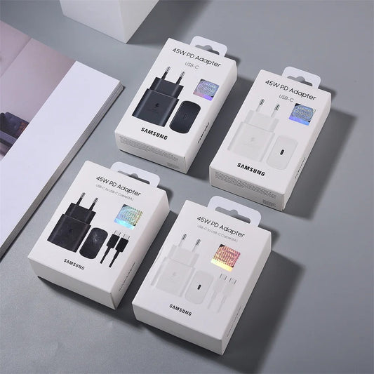 PD 45W Super Fast Charging Power Adapter 5A USB Type C Data Cord