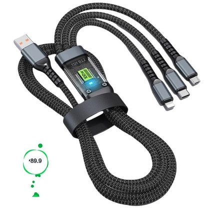 100W  3-in-1 10A Fast Charging USB To Type-C Micro & Lightening Cable Amazon Lot imported