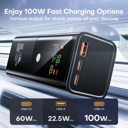 PD 100W Power Bank 20000mAh External Battery Large Capacity Fast Charging Portable Charger Powerbank