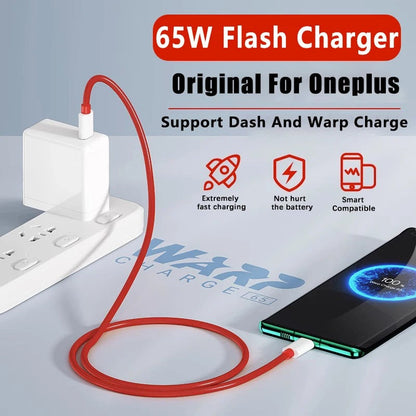 Original 65W Charger Dash Warp Fast Charger EU US Power Adapter With USB C Cable Lot Imported