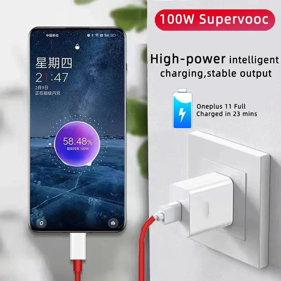 Oneplus Original 100W Charger Supervooc Super Fast Charging Travel Adapter For Oppo Find X6 X5 Realme