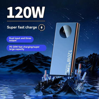 120W 30000mAh High Capacity Power Bank Super Fast Charging Powerbank Portable