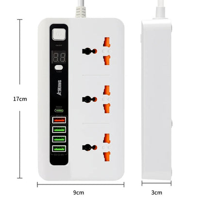 Advanced Multi-Socket Extension – 2600W Power Hub with QC3.0 & Timer Control