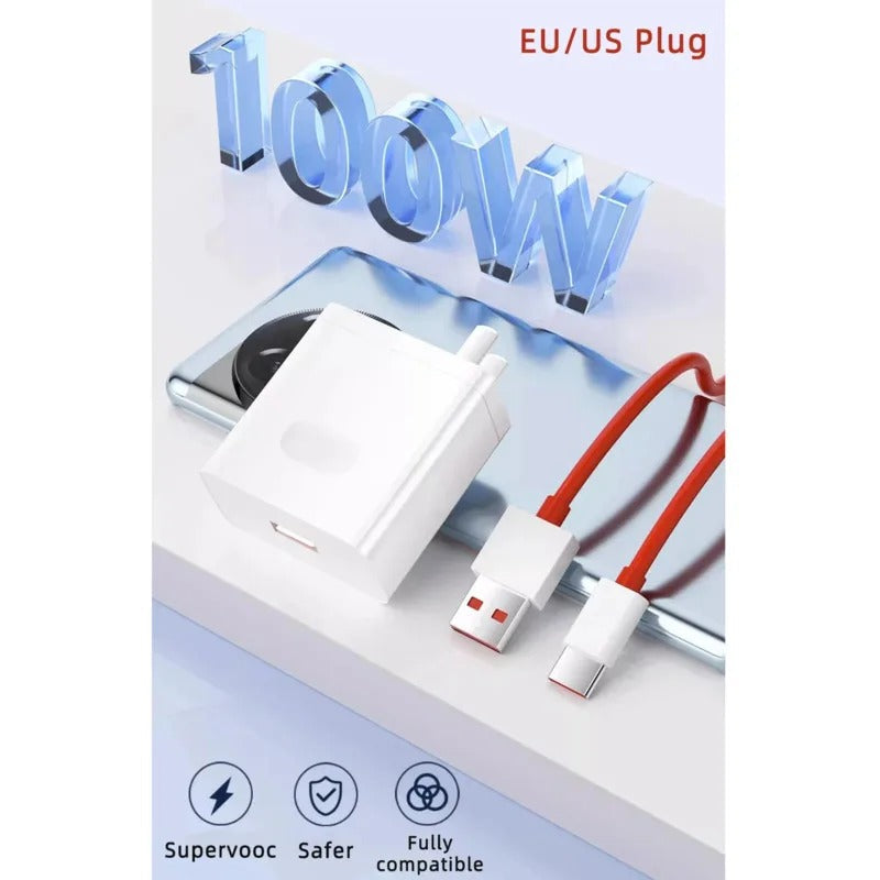 Oneplus Original 100W Charger Supervooc Super Fast Charging Travel Adapter For Oppo Find X6 X5 Realme