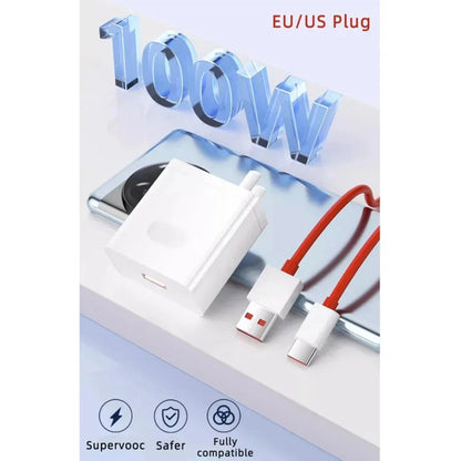 Oneplus Original 100W Charger Supervooc Super Fast Charging Travel Adapter For Oppo Find X6 X5 Realme