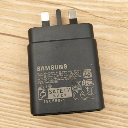 UK Charger Samsung S24 S23 Ultra 45W Super Fast Charging Usb Type C 5A Cable PD PPS Quick For Galaxy S23 S21 S20 FE Note20 Ultra
