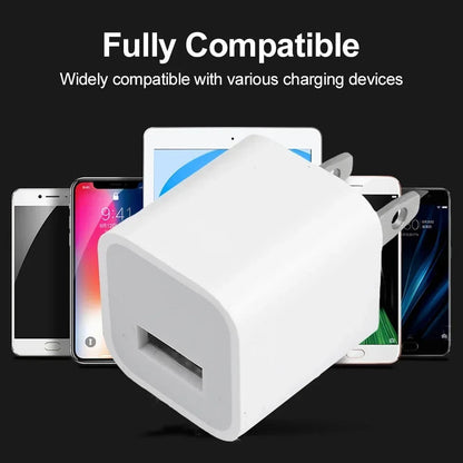 USB Charger Block Fast Charging US Plug Wall Charger Power Adapter for iPhone 14 13 12 11 Pro Max XR XS X 8 7 6 Plus iPad 5V 1A