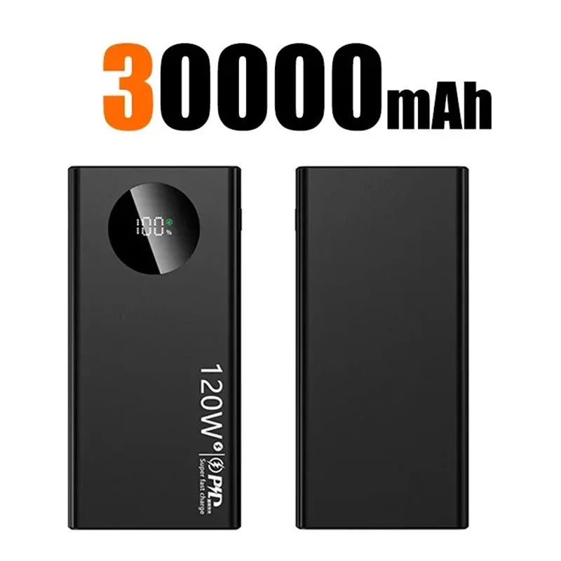 120W 30000mAh High Capacity Power Bank Super Fast Charging Powerbank Portable