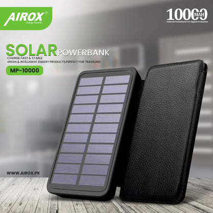 Airox Solar Power bank 10000 Mah 2A Dual Usb Port Power bank