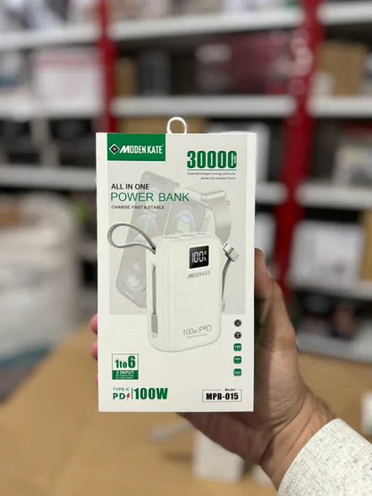 Moden Kate 30,000mAh Power Bank, 100W PD Fast Charging Compact Size