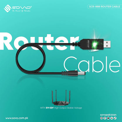 USB to DC 5V Router Cable – Power Your WiFi Router Using Power Bank, Portable & Travel-Friendly